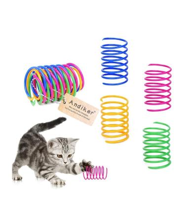 Andiker Cat Spiral Spring, 12 Pc Cat Creative Toy to Kill Time and Keep Fit Interactive cat Toy Durable Heavy Plastic Spring Colorful Springs Cat Toy for Swatting, Biting, Hunting Kitten Toys