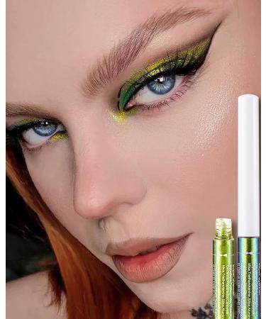 Chameleon Glitter Eyeliner Liquid - Green Metallic High-Pigmented Multi-Reflective Finish - Smudge-proof Longwear Eye Liner & Shadow Pen - Ultra-Fine Tip - Women's Makeup Gift-02 - Buy Online on GoSupps.com