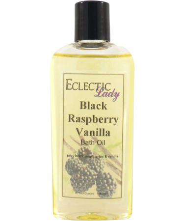 Black Raspberry Vanilla Bath Oil by Eclectic Lady - Scented Bath Oil - Relaxing & Moisturizing Bathing Oil - Fragrance Body Oil For Dry & Rough Sensitive Skin - Body Daily Nourishing Shower Oil (4 oz) 4 Ounce
