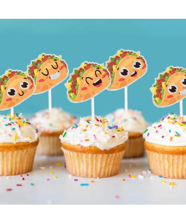 Taco Themed Happy Birthday Cupcake Toppers 18-PC Set - Perfect for Mexican Themed Birthday Parties Baby Shower Parties and Taco Themed Party Decorations for Guys or Girls - SugarGera - Buy Online on GoSupps.com