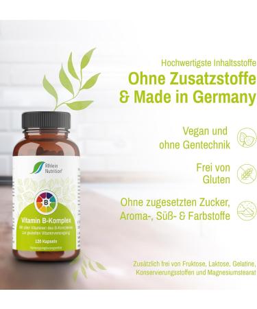 Vitamin B Complex High Dose | B12 B2 B6 - 120 Vegan Capsules | Rhein Nutrition - 4 Month Supply in Germany - Buy Online on GoSupps.com