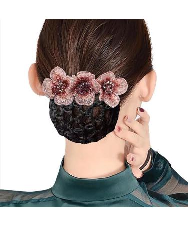 4 Pack Women Hair Bun Cover Net Snood Hair Barrette Clips Hair Accessories - Navy Blue, Pink, Sky Blue, Purple - Ideal for Lady, Women, Nurse, Stewardess - Buy Online on GoSupps.com