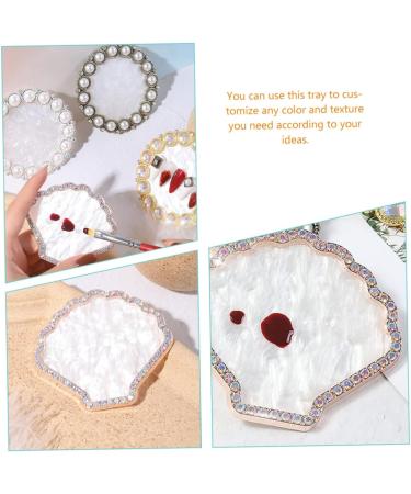  minkissy Minkissy 2-piece nail art palette pearl nail polish supplies nail art mixing tray decorative nail art display board nail polish gel display stand nail polish palette - Buy Online on GoSupps.com