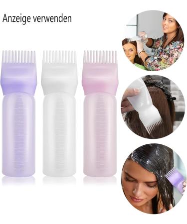 NVUGFJ Hair Oil Applicator Set - 3 Reusable Hair Dye Brushes & Scalp Care Tools for Perfect Hair Coloring | White Purple Pink - Buy Online on GoSupps.com