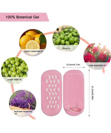 Jinlaili Moisturizing Gel Socks - Vitamin & Oil Infused Spa Socks for Repairing & Softening Dry Skin - 2 Pairs | International Shipping - Buy Online on GoSupps.com