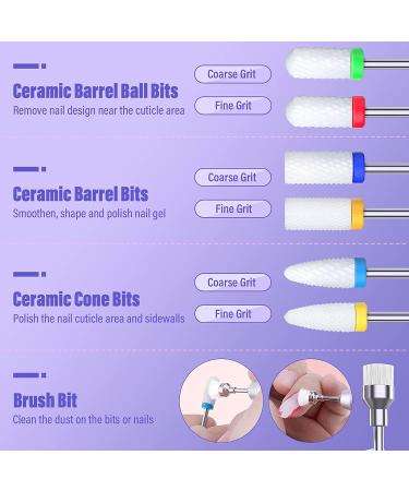 10pcs Professional Ceramic Nail Drill Bits Set - YaFex Diamond Carbide Burrs for Electric Manicure Pedicure - Buy Online on GoSupps.com