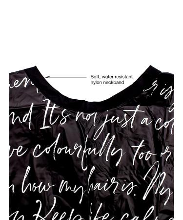 Betty Dain Hair Stylist Shampoo Cape - Waterproof & Stain Resistant Vinyl - Durable & Reusable Cover - Black Secret Messages - 36 x 54 inches - Buy Online on GoSupps.com