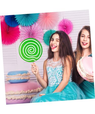 Veemoon 2pcs Lollipop Props Large Lollipop Birthday Partyt Decor Clay Lollipop Candy Simulation Lifelike Candy Simulation Lollipop Model Fake Lollipop Prop Toys Wood Food Decoration Fake 41X19.5X1.5CM Green - Buy Online on GoSupps.com