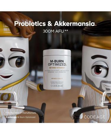 Codeage M-Burn Optimized Supplement - Decaffeinated Green Tea Std. to 50% EGCG Berberine Akkermansia Vitamin B12 - Probiotics - Vitamins - 60 Capsules - Buy Online on GoSupps.com