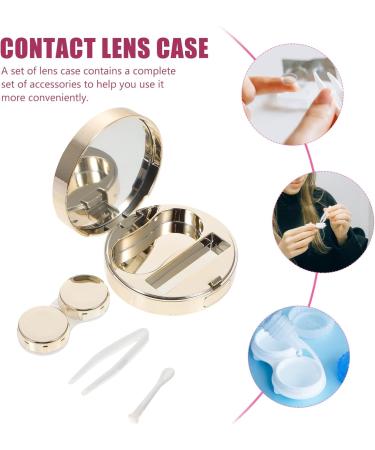 Heallily Leopard Pattern Contact Lens Case Set | Crystal Travel Cover & Aluminum Alloy Box for Lenses - Buy Online on GoSupps.com