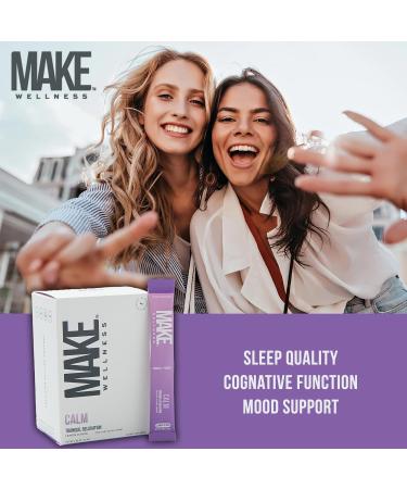 Make Wellness Calm Supplement | 30 Servings | Precision Peptide Support with Ashwagandha GABA and L-Theanine | Lemon Citrus Flavor | On-The-Go Stick Packs - Buy Online on GoSupps.com