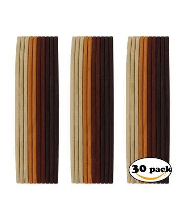 Charlotte 30Pcs Thin Elastic Headbands Sweatband for Men and Women - Hair Flat Narrow Headwrap (5mm Brown Mix) - Buy Online on GoSupps.com