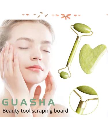 Jade Roller Gua Sha Facial Tools Set - Beauty Skin Care Face Roller Massager Muscle Relaxing Relieve Wrinkles Skin Care Tools for Face Body Eyes Neck Skin Tightening Routine(M1) - Buy Online on GoSupps.com