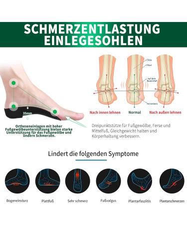 QBK 3/4 Length Orthopedic Insoles for Men & Women - High Arch Support for Plantar Fasciitis & Achilles Inflammation - XL Green (46-48) - Buy Online on GoSupps.com