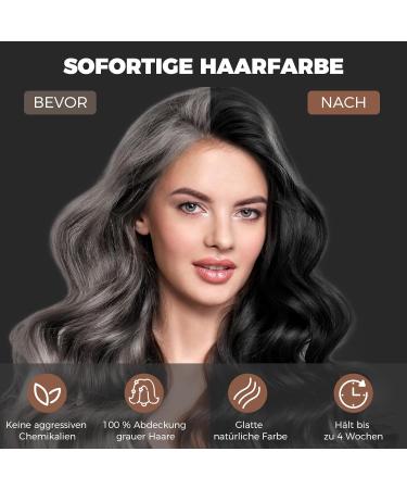 YOURTONE Black Hair Dye Shampoo hair color shampoo for men and women instant hair color shampoo for against gray hair 500 ml black - Buy Online on GoSupps.com