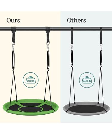 SONGMICS 40 Inch Saucer Tree Swing | 700 lb Load Capacity | Textilene Fabric | Hanging Kit Included | for Kids Outdoor and Indoor Play | Heavy Duty and Safe | Easy Installation | Green and Black - UGSW001G01 - Buy Online on GoSupps.com