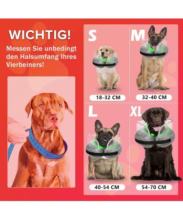 Aschpas Inflatable Break Ruff Dog Collar - Protective Layer for Long Snouts | Cat & Dog Leak Protection | Comfort After Surgery | Size M - Buy Online on GoSupps.com
