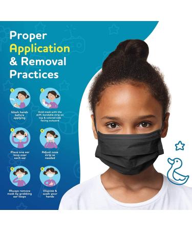 Parama 50pcs Kids Black Medical Masks - 100% Made in Italy EN14683 Type II BFE 99% Disposable Mouth & Nasal Protection - Buy Online on GoSupps.com