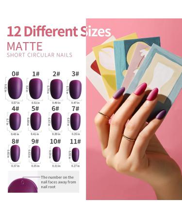 360PCS Natural Matte Short Press on Almond Nails | Lightweight Oval Fake Nails | LEOBRO Short Press On Nails - 12 Sizes - Buy Online on GoSupps.com