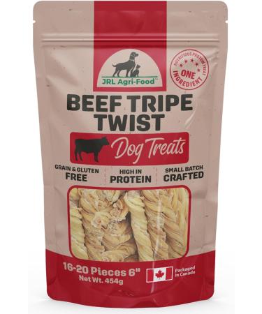 Beef Tripe Twist Dog Treat Chew - Premium Natural Beef Sticks - Single Ingredient Crunchy Dog Chew Treats - Rawhide Free 454g (16 oz.) 16-20 count - Buy Online on GoSupps.com