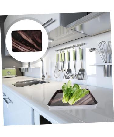 Alipis 1pc Kitchen Trays Fast Plates Plate Storage Dessert Vanity Pattern Restaurant Organizer Home Marble 30X21.5X1.8CM White - Buy Online on GoSupps.com