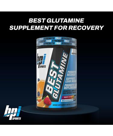 BPI Sports Best Glutamine Supplement, L Glutamine Powder for Gut Health, Muscle Recovery and Immune Support 6 Advanced Glutamine Types + Vitamin C 50 Servings Berry Citrus Flavor Berry Citrus 1.08 Pound (Pack of 1) - Buy Online on GoSupps.com