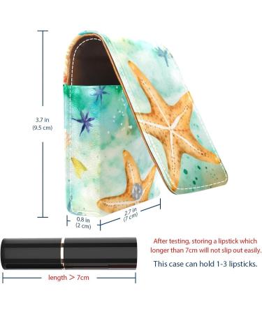 Travel Lipstick Organizer Case - Portable Makeup Bag with Mirror | Colorful Shell Art Pattern | Shop Now - Buy Online on GoSupps.com