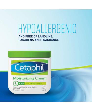 Cetaphil Moisturizing Cream for Dry/Sensitive Skin - 16 oz (Pack of 2) | Fragrance Free - Buy Online on GoSupps.com