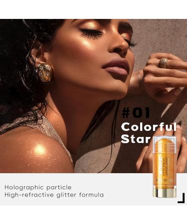 Body Glitter Shimmer Stick - Moisturizing Highlighter for Eye Lip & Face | Long Lasting Gold Illuminator for Concerts & Festivals - Buy Online on GoSupps.com