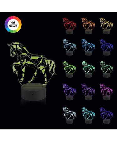 Coopark Nachlichter 3D Horse Illusion Bedside Lamp | 16 Color Remote Control | Best Gifts for Children & Baby Boys | Unique Birthday Presents - Buy Online on GoSupps.com