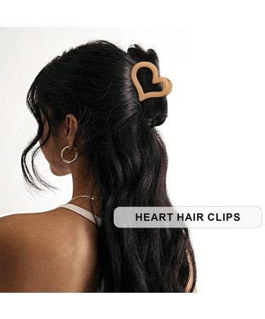 6 Pcs Butterfly Flower Heart Hair Claw Clips - Non-Slip Matte Large Clips for Thick & Thin Hair - Light Coffee/Light Brown - Buy Online on GoSupps.com