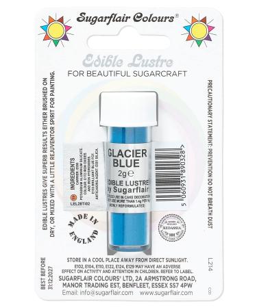 Sugarflair Glacier Blue Edible Lustre Dust (E171 Free) Add a Lustrous Shine to Cakes or Decorations. Brush On or Add Rejuvenator to Create Eye-Catching Edible Paint- 2g - Buy Online on GoSupps.com