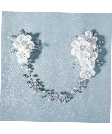 Beavorty Bridal Hair Accessories Chiffon flower comb bridal headpiece wedding hair comb bridal headdress bridal comb double head bride Accessories Bride Headpiece - Buy Online on GoSupps.com