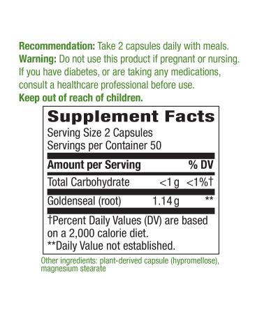 Natures Way Goldenseal Root Capsules - Traditional Digestive Support - Non-GMO - 100 Count - Buy Online on GoSupps.com