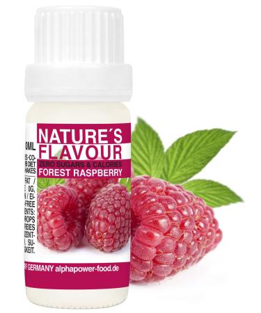 Flavor drops forest - raspberry flavdrops i 100% natural food aroma i taste drops without calories & sugar i baking aromas taste for water curd 100% natural aroma raspberry flavor flavdrops 10 ml (1 Pack)