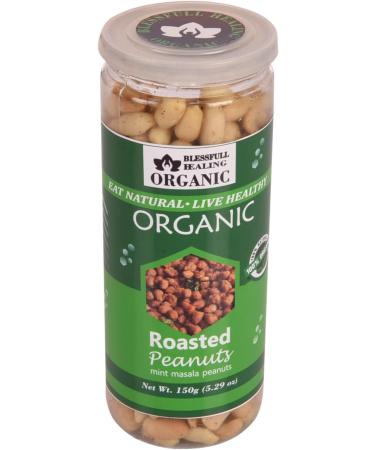 Blessfull Healing Organic Natural Vegan Mint Masala Roasted Peanuts Crunchy Healthy Snacks 150 Gram - Buy Online on GoSupps.com