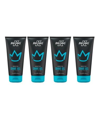 King of Shaves Sensitive Shaving Gel Low Foam for a Refreshing and Precise Shave Shave Gel for Men 4 x 175ml