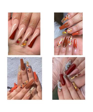 Maple Leaf Nail Glitter Sequins - 3D Holographic Fall Leaves Nail Art Flakes - 6 Colors Laser Autumn Decals for Acrylic Nails - DIY Crafts - Buy Online on GoSupps.com