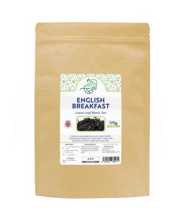 English Breakfast Loose Leaf Tea - Blend of Indian Assam & Darjeeling & Ceylon BOP1 - Black Tea Loose Leaves (English Breakfast 175g) English Breakfast 175g