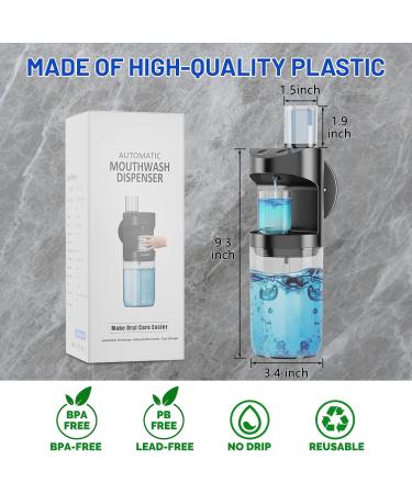 Buy Mundwater Donor Automatic 550ml Mouthwash Dispenser - Waterproof Self-Cleaning Drip-Proof Bathroom Accessory in Black | International Shipping Available - Buy Online on GoSupps.com