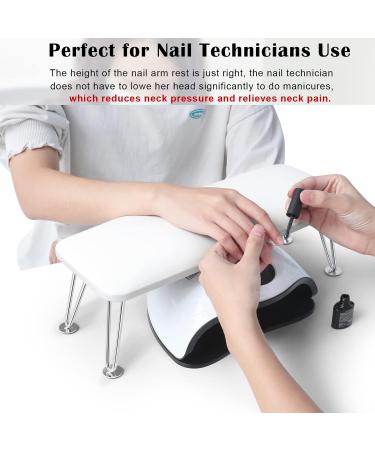 Big Nail Arm Rest Non Slip Nail Hand Rest Microfiber Leather Manicure Hand Rest for Nails Tech Use (White 01) - Buy Online on GoSupps.com