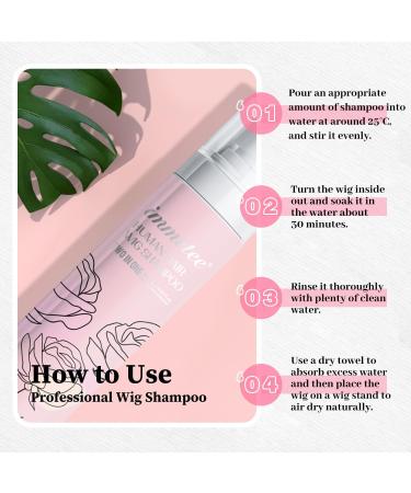 immetee 2 en 1 Shampoing et apr s-shampoing pour perruques prolonge la dur e de vie d'une perruque shampoing pour perruques.120ml/4.05fl oz (perruques naturelles) - Buy Online on GoSupps.com