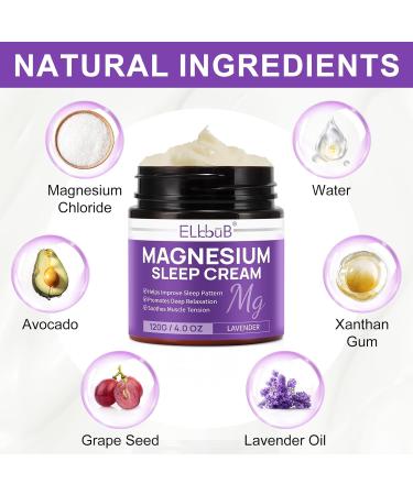 Magnesium Cream for Sleep - Enriched with Almond Oil Lavender and Vitamin E for Deep Relaxation - Natural Magnesium Lotion for Skin Nourishment and Quick Absorption - Lavender 4 Fl Oz (Pack of 1) - Buy Online on GoSupps.com
