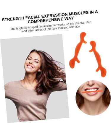 SOESFOUFU Facial Lifting Device Orthotics Smiling Maker -lift Exerciser Mouth Slimmer Shaper Cosmetology Kit Silicone Slimmer Facial Exerciser Smiling Training Brace Lip Man Neck Silica Gel 11.5X2.5cm Orange - Buy Online on GoSupps.com