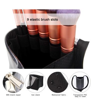 MONSTINA Portable Makeup Brush Organizer Bag - High Capacity Stand-Up Holder for Professional Artists (Black Small) - Buy Online on GoSupps.com
