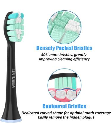 Toothbrush Replacement Heads for AquaSonic Black Series - 8 Pack Electric Toothbrush Refills (Black - Buy Online on GoSupps.com