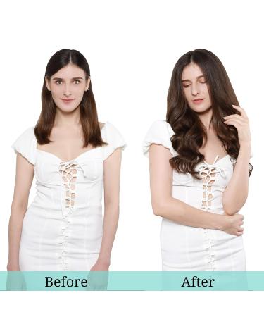 Doores Clip-In Extensions | 20 Inch Chocolate Brown Real Hair - 7 Piece 120g Remy Human Hair Extensions for Thick Natural Look - Buy Online on GoSupps.com