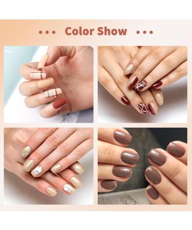 BISHENGYF Halloween Gel Polish Set - 6PCS 10ml Nail Kit for French Manicure & Halloween Nail Art - UV Gel Nail Polish Gifts for Women & Girls (Brown Series) - Buy Online on GoSupps.com