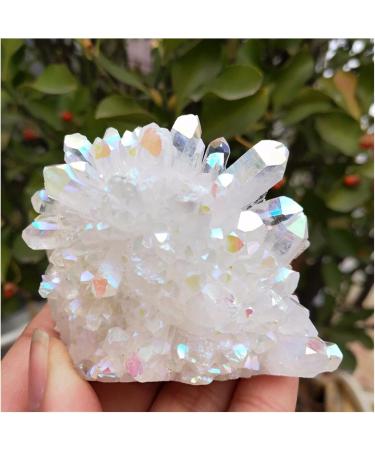 Natural Crystal Rough 230g Crystal Cluster Natural Aura Angel Quartz Cluster Plating Gemstone Cluster fengshui - Buy Online on GoSupps.com