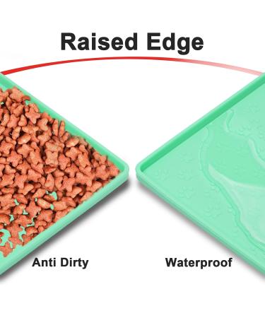 Moacc Silicone Feed Mats for Dogs & Cats - Waterproof Slipproof Green Paws Pattern 47x30cm - Buy Online on GoSupps.com